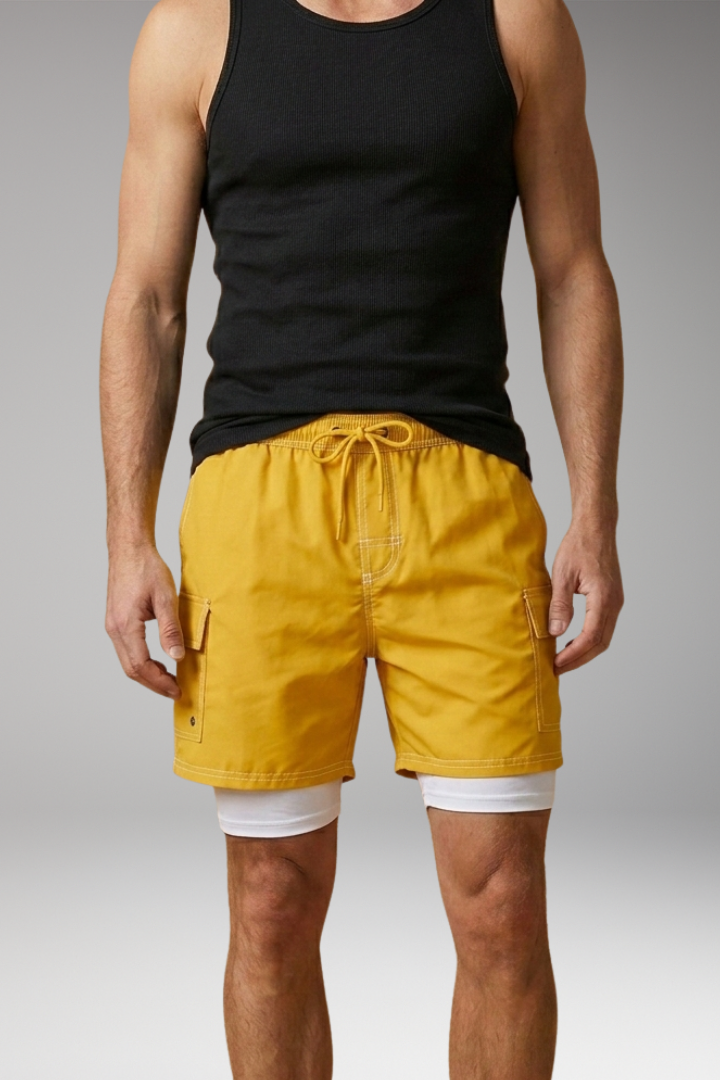 Men’s Swim Shorts with Elastic Waistband and Drawstring