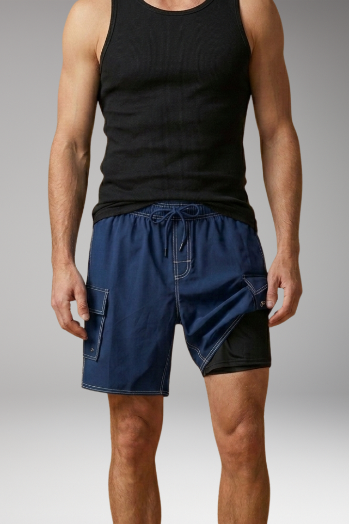 Men’s Swim Shorts with Elastic Waistband and Drawstring