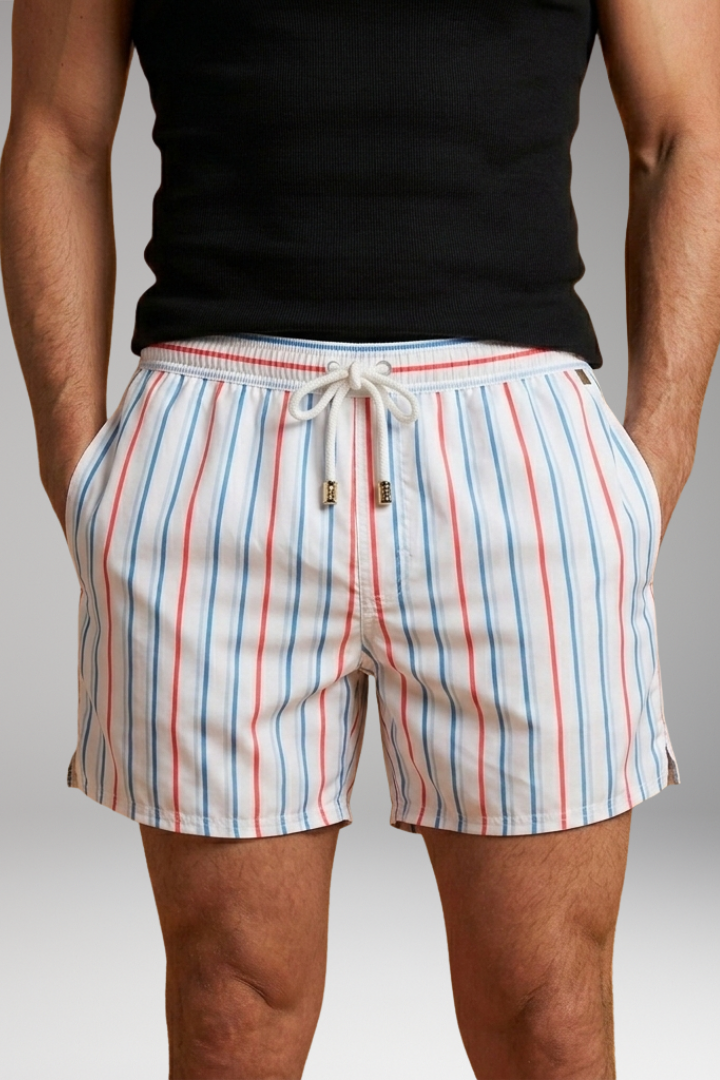 Men’s Swim Shorts with Elastic Waistband and Side Pockets