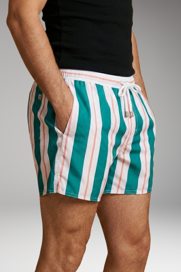 Men’s Swim Shorts with Elastic Waistband and Side Pockets