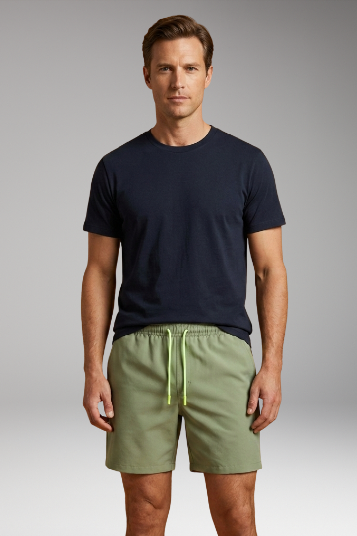Men’s Swim Shorts with Elastic Waistband and Side Pockets