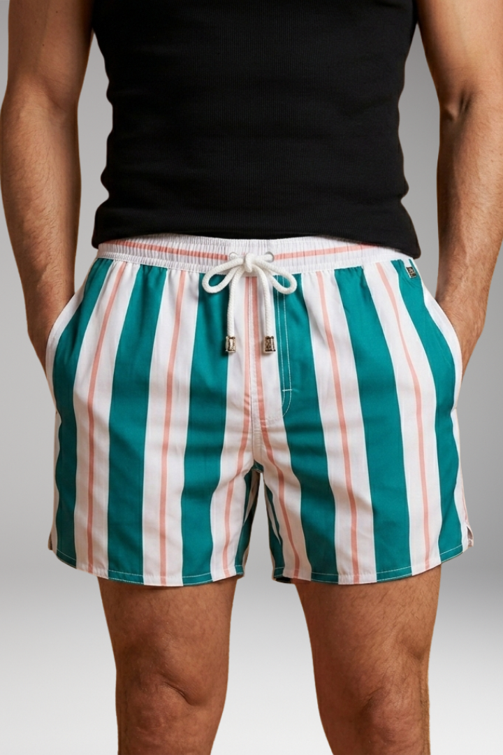 Men’s Swim Shorts with Elastic Waistband and Side Pockets