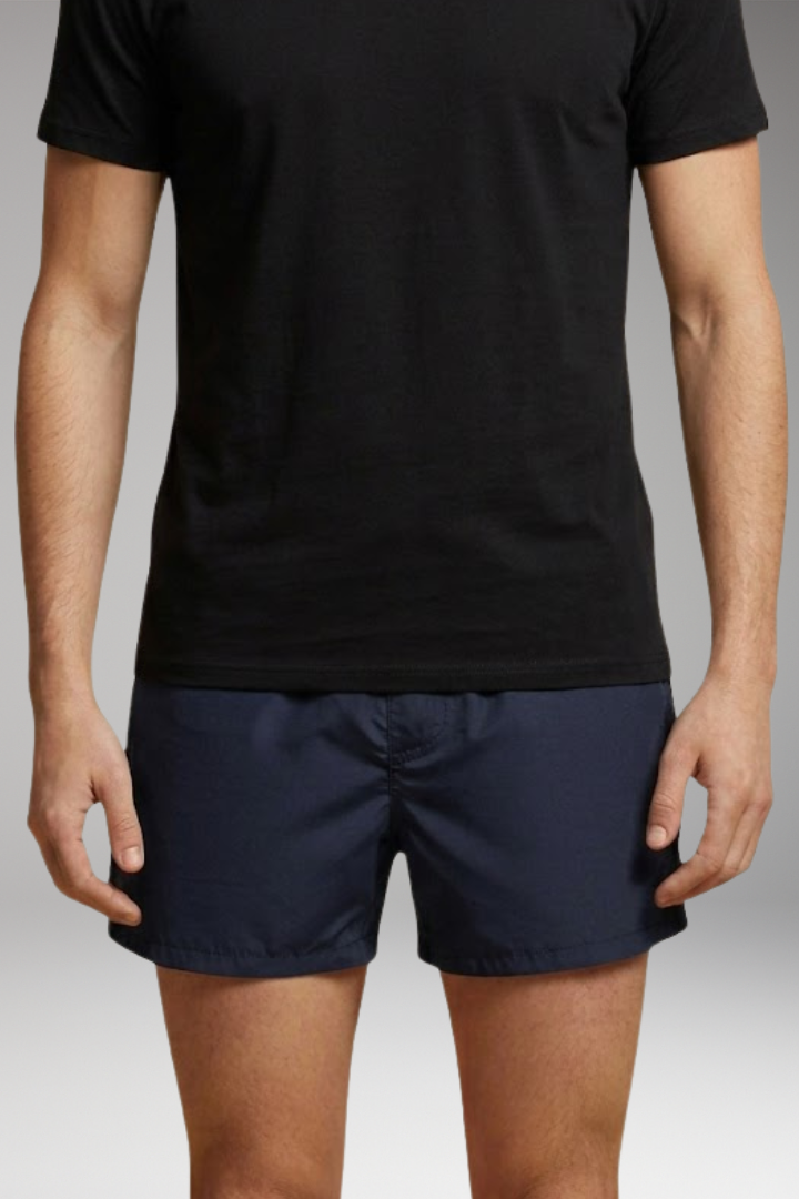 Men’s Swim Shorts with Elastic Waistband and Zipper Pockets
