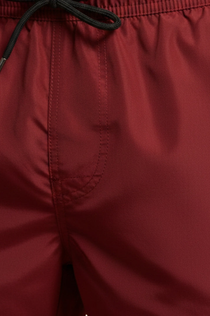 Men’s Swim Shorts with Elastic Waistband and Zipper Pockets