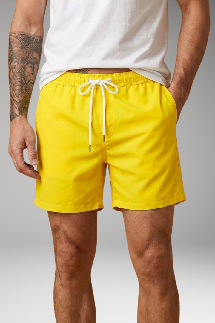 Men's Swim Shorts with Side Pockets for Swimming and Beach Activities