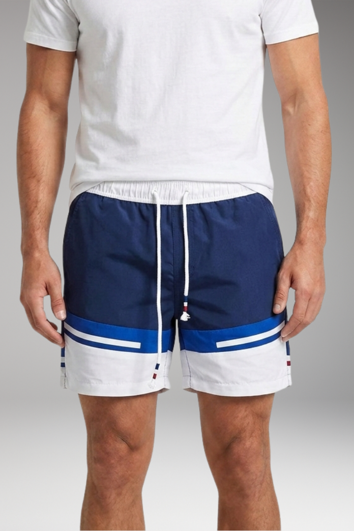 Men’s Swim Shorts with Striped Pattern for Swimming and Beach Activities
