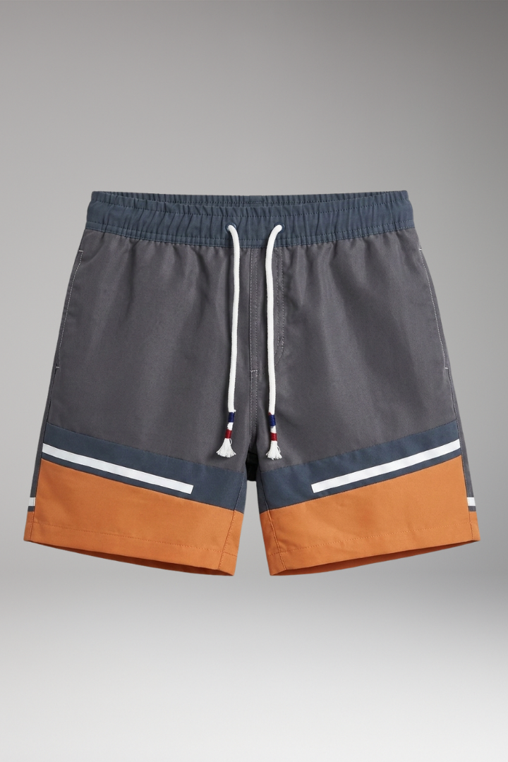 Men’s Swim Shorts with Striped Pattern for Swimming and Beach Activities