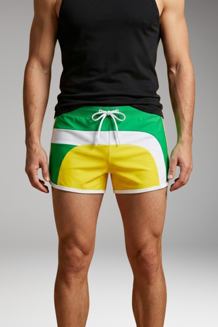 Men’s Swim Trunks with Drawstring Waistband and Sporty Design