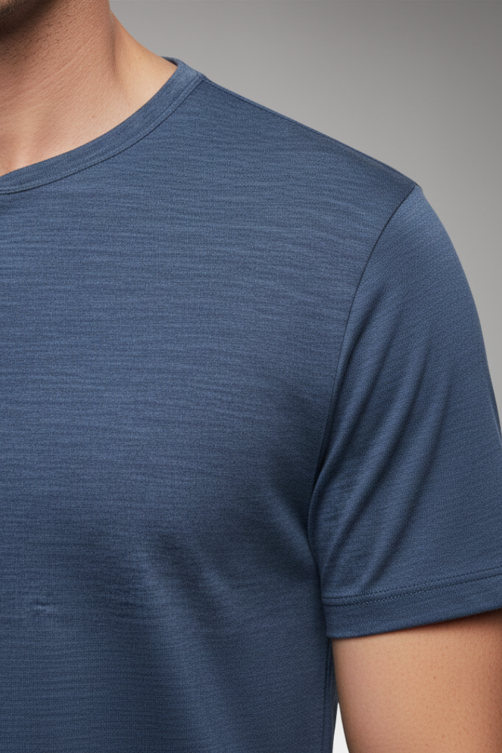 Men’s T-Shirt with Button Placket and Relaxed Fit