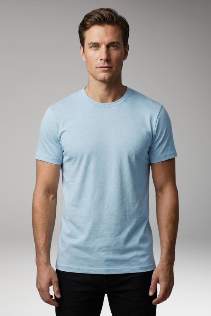 Men’s T-Shirt with Crew Neck and Close-Fit Cut