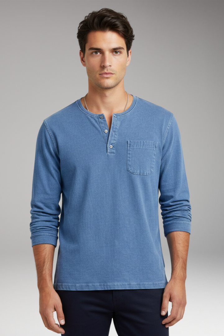 Men’s T-Shirt with Round Neck and Chest Pocket