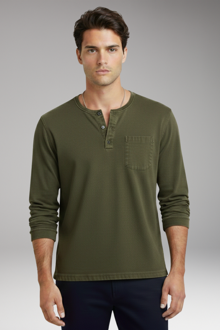 Men’s T-Shirt with Round Neck and Chest Pocket