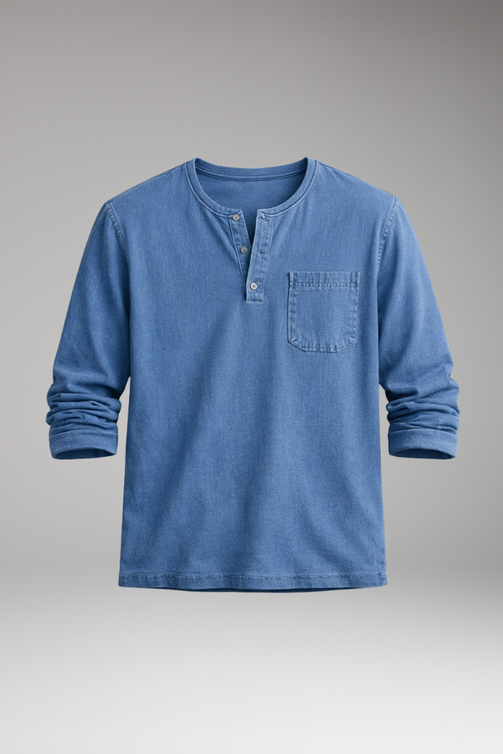 Men’s T-Shirt with Round Neck and Chest Pocket