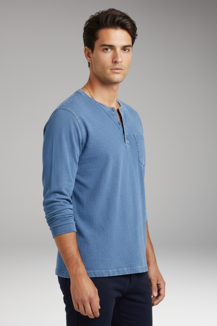 Men’s T-Shirt with Round Neck and Chest Pocket