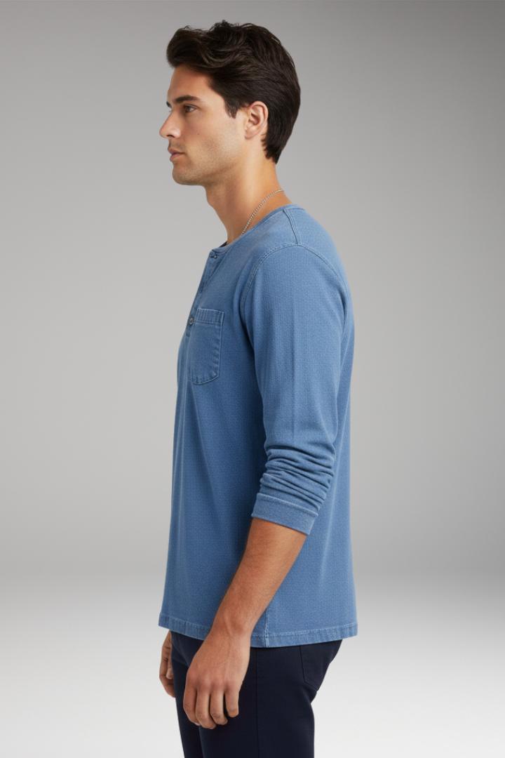 Men’s T-Shirt with Round Neck and Chest Pocket