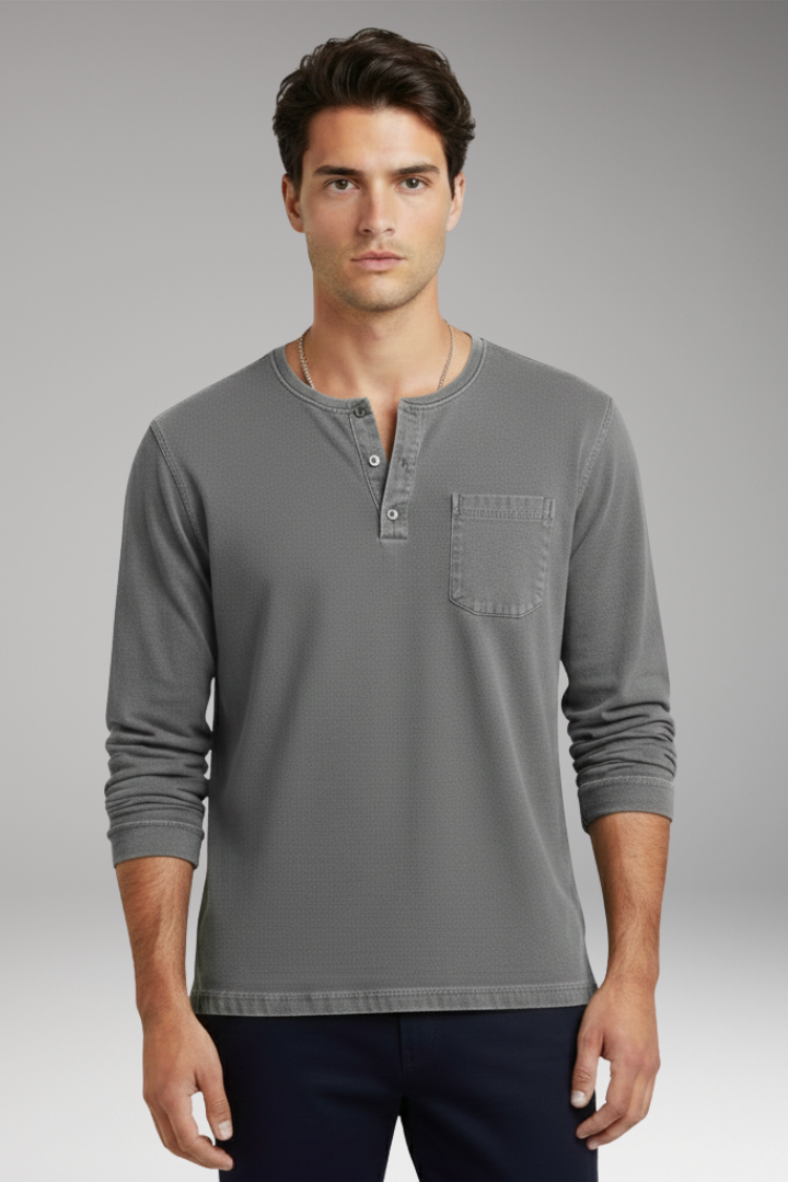 Men’s T-Shirt with Round Neck and Chest Pocket