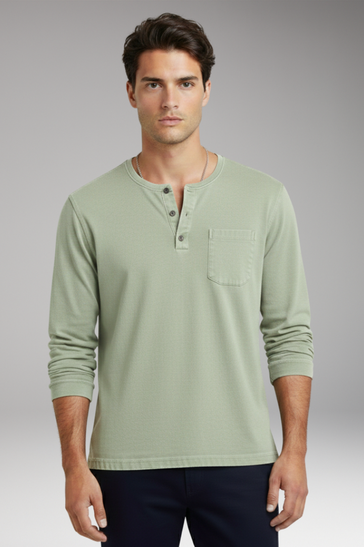 Men’s T-Shirt with Round Neck and Chest Pocket