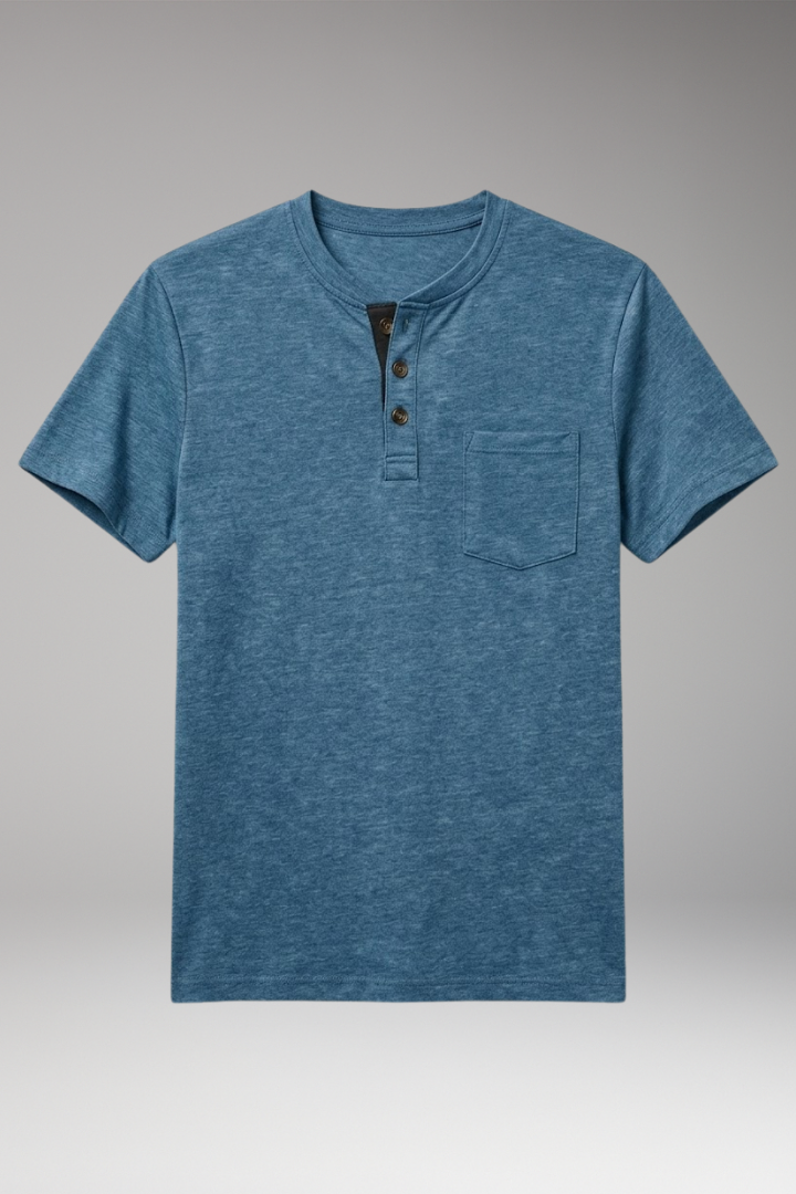 Men’s T-Shirt with Structured Collar and Chest Pocket