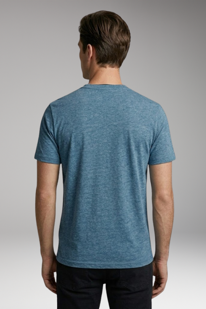 Men’s T-Shirt with Structured Collar and Chest Pocket