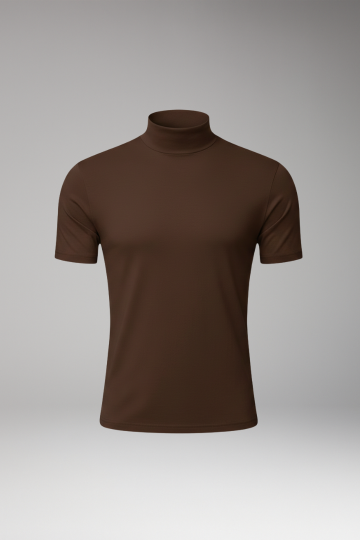 Men’s T-Shirt with Turtleneck and Short Sleeves