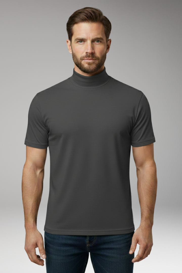 Men’s T-Shirt with Turtleneck and Short Sleeves