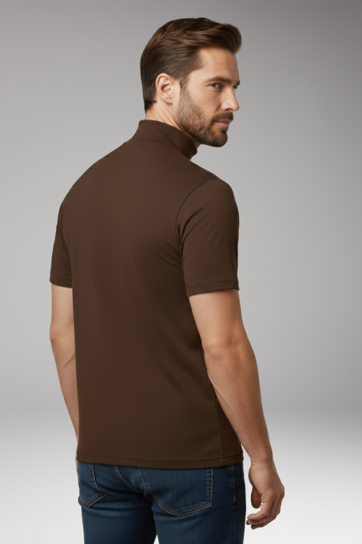 Men’s T-Shirt with Turtleneck and Short Sleeves