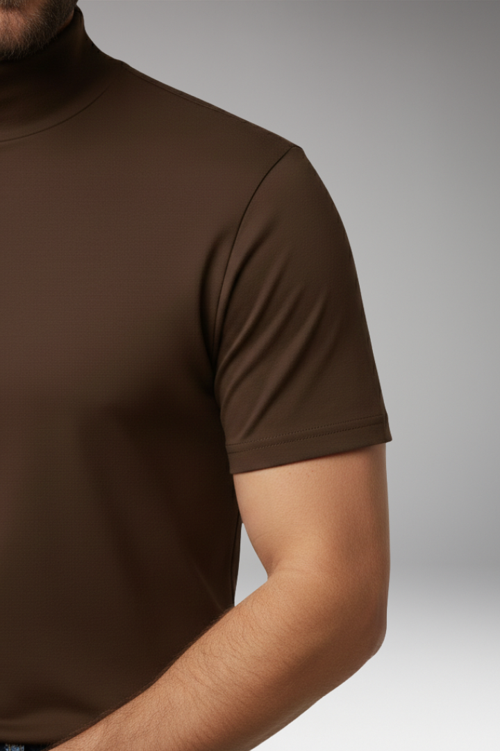 Men’s T-Shirt with Turtleneck and Short Sleeves