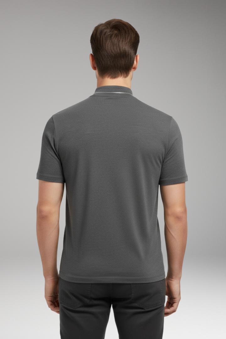 Men’s T-shirt with High Collar and Short Sleeves