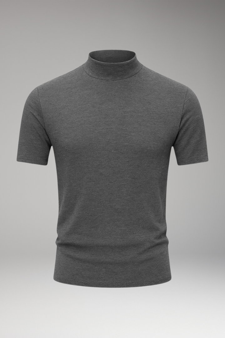 Men’s T-shirt with High Collar and Short Sleeves