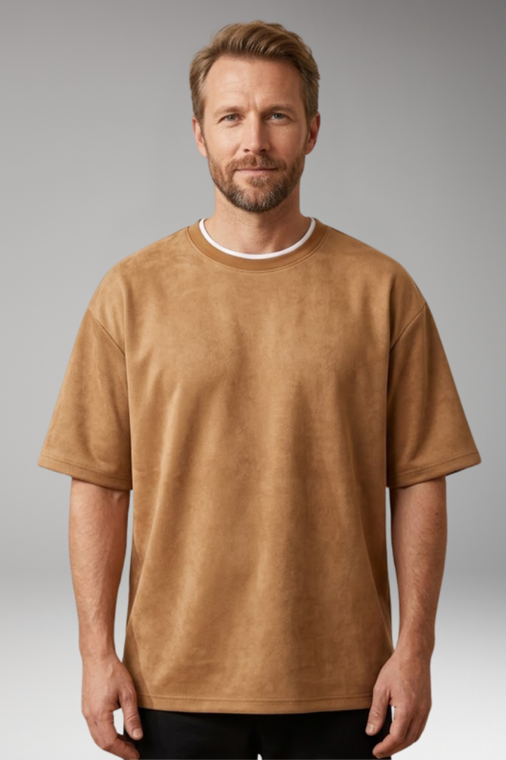 Men's T-Shirt with Short Sleeves and Plain Surface