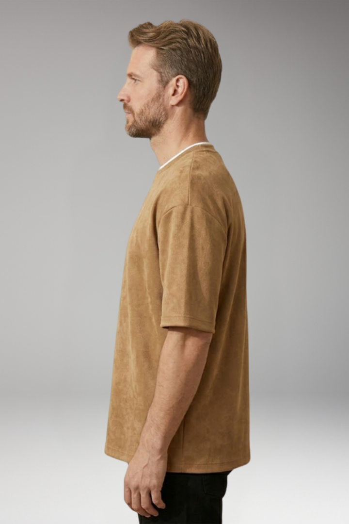 Men's T-Shirt with Short Sleeves and Plain Surface