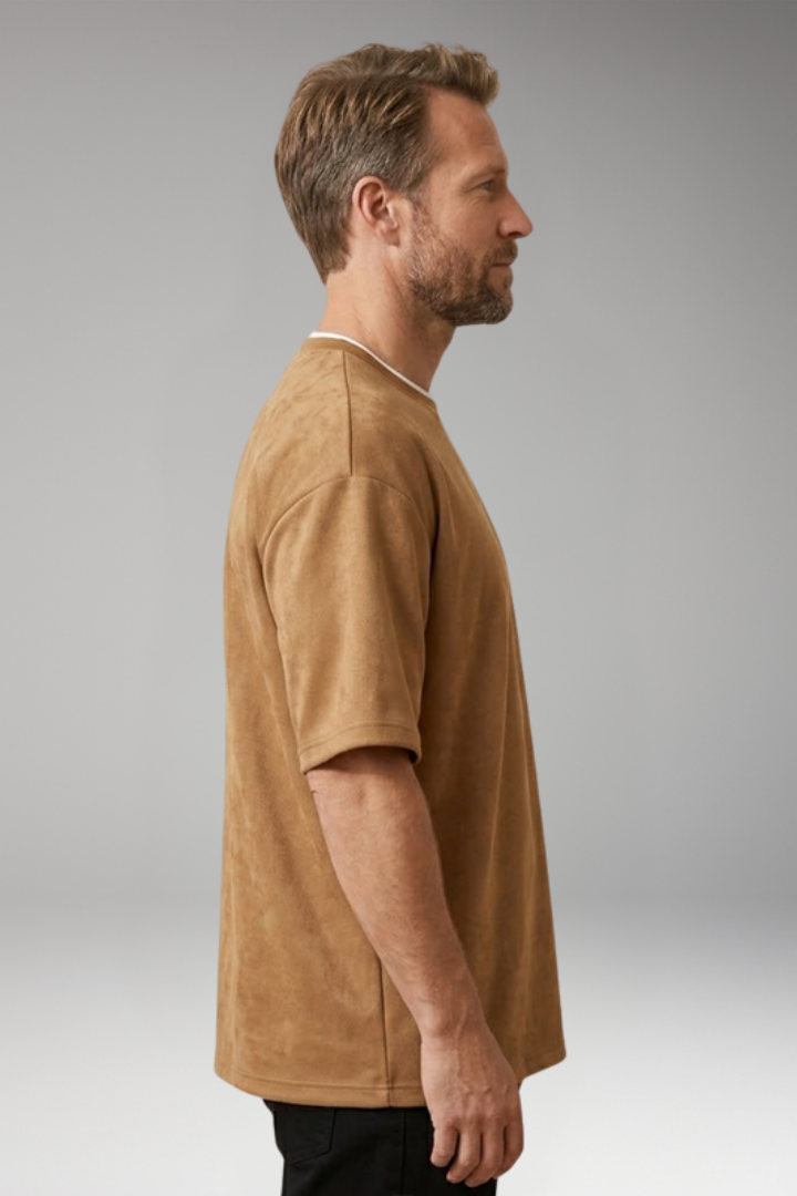 Men's T-Shirt with Short Sleeves and Plain Surface
