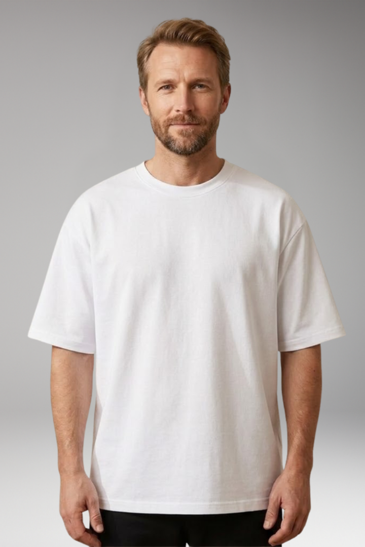 Men's T-Shirt with Short Sleeves and Plain Surface