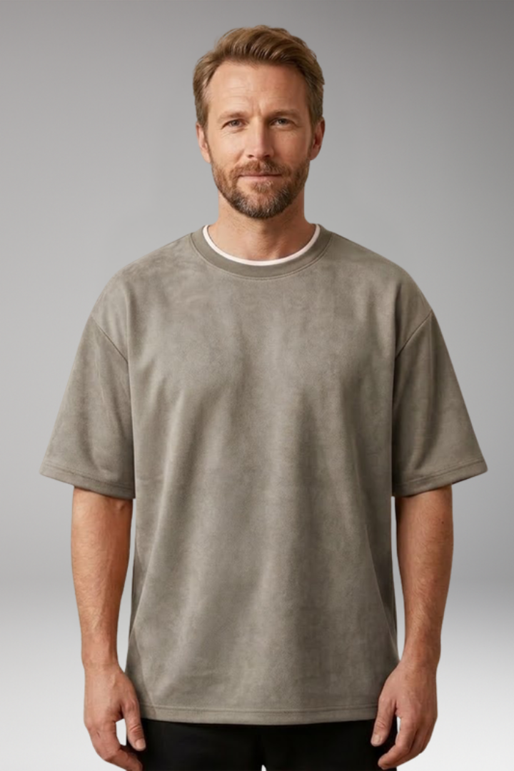 Men's T-Shirt with Short Sleeves and Plain Surface