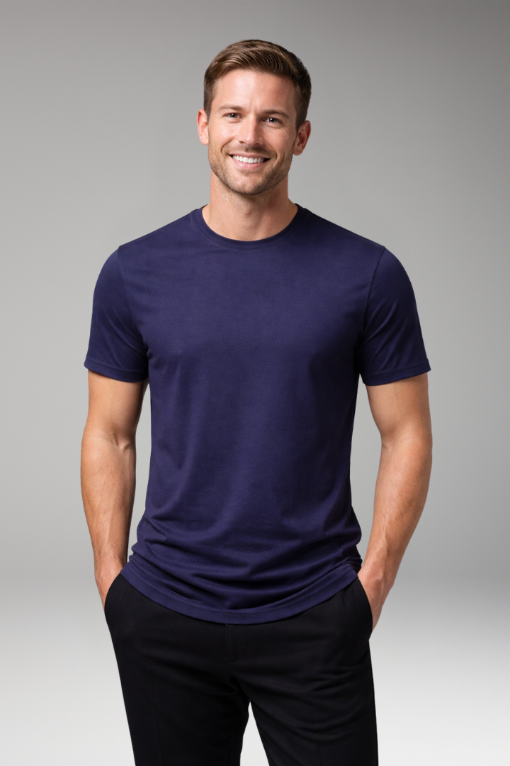 Men's T-Shirt with Short Sleeves and Round Neck