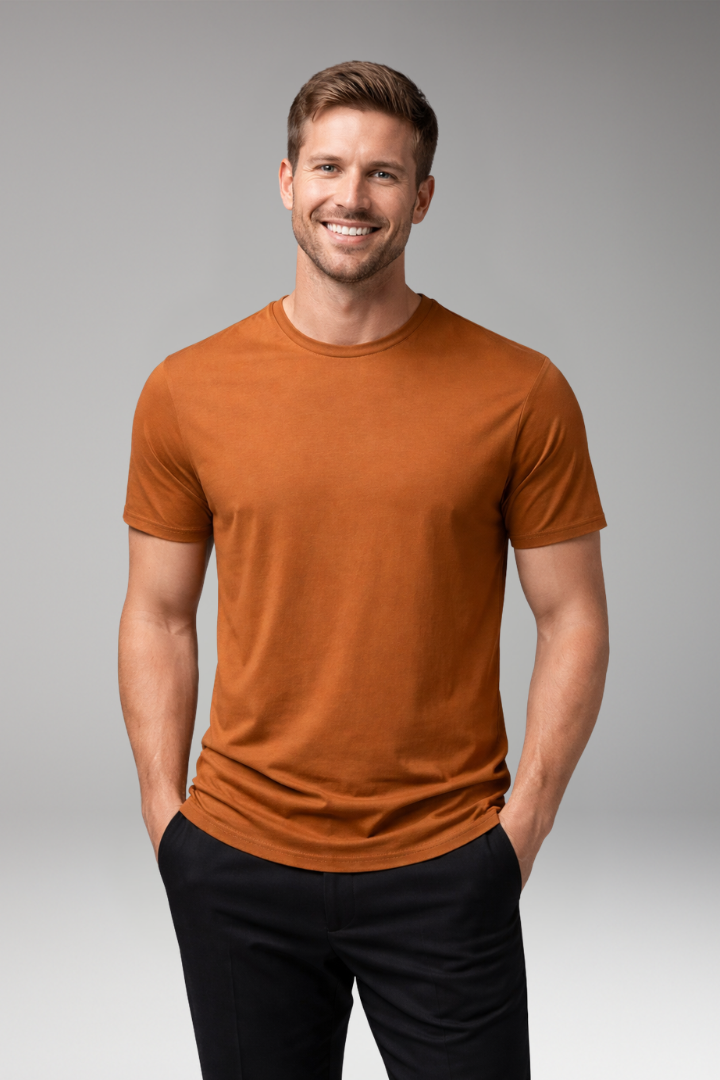 Men's T-Shirt with Short Sleeves and Round Neck