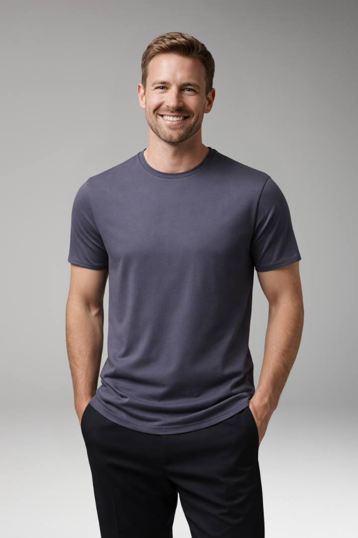 Men's T-Shirt with Short Sleeves and Round Neck
