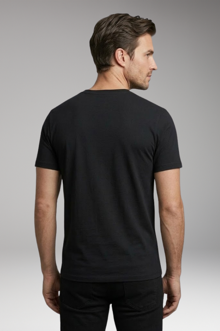 Men's T-Shirt with V-Neck and Chest Pocket