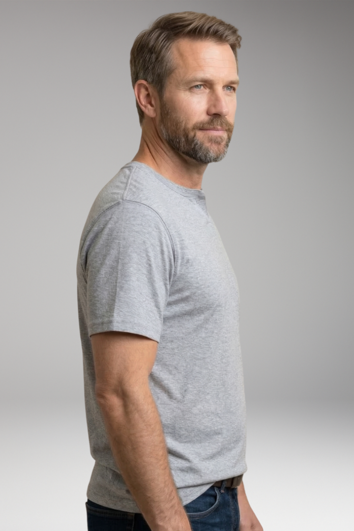 Men’s T‑Shirt with Regular Fit and Modern Neckline