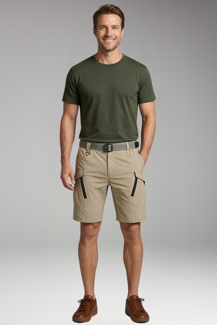 Men's Tactical Shorts with Cargo Pockets and Belt Loops