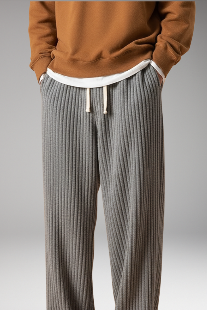 Men’s Textured Sweatpants with a Relaxed Fit and Streetwear Style