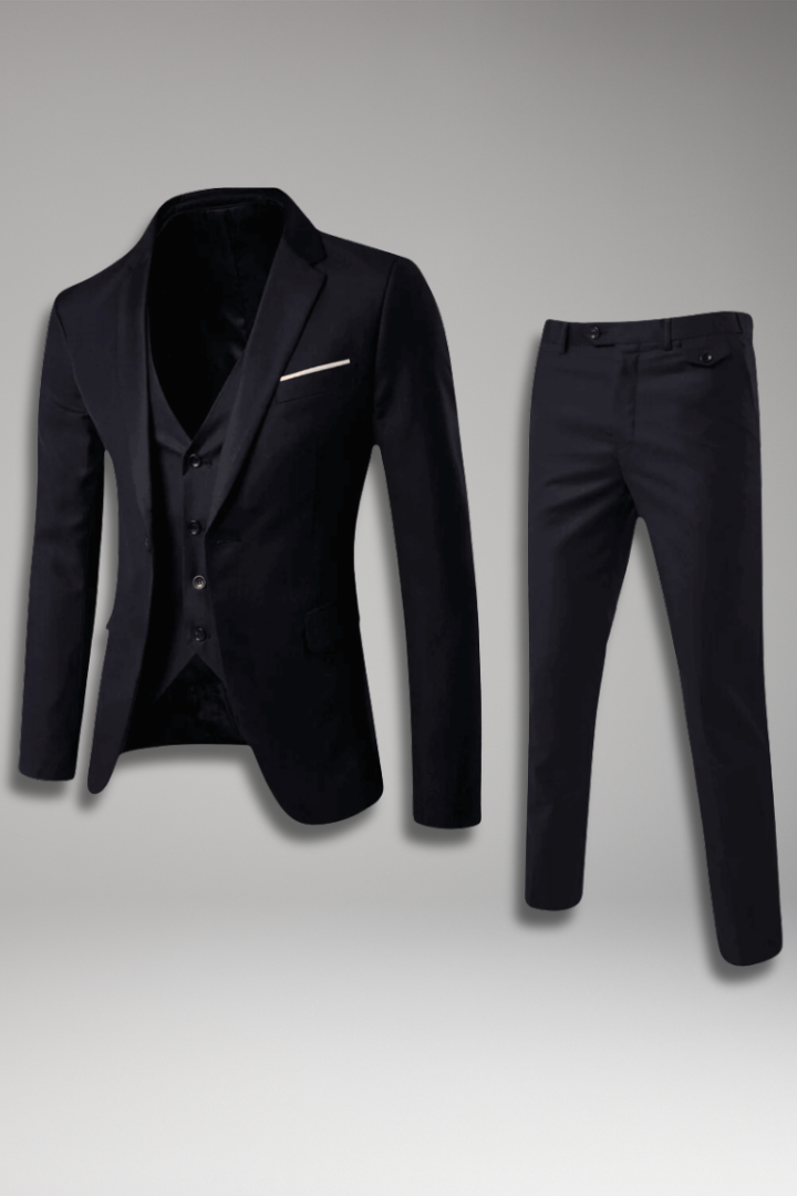 Men’s Three-Piece Suit with Waistcoat and Trousers