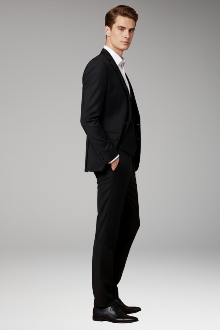 Men’s Three-Piece Suit with Waistcoat and Trousers