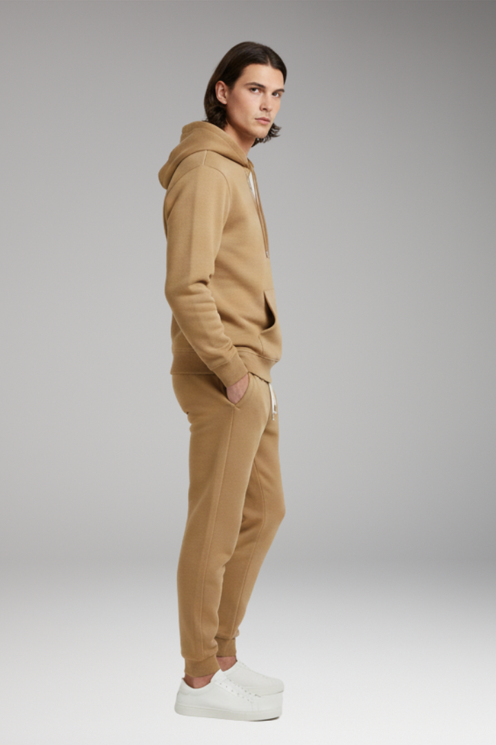 Men’s Tracksuit Set with Pull-On Hoodie and Tapered Joggers