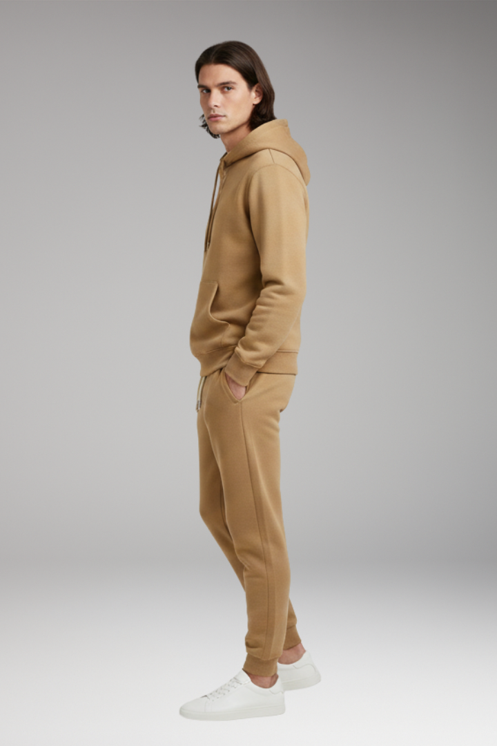 Men’s Tracksuit Set with Pull-On Hoodie and Tapered Joggers