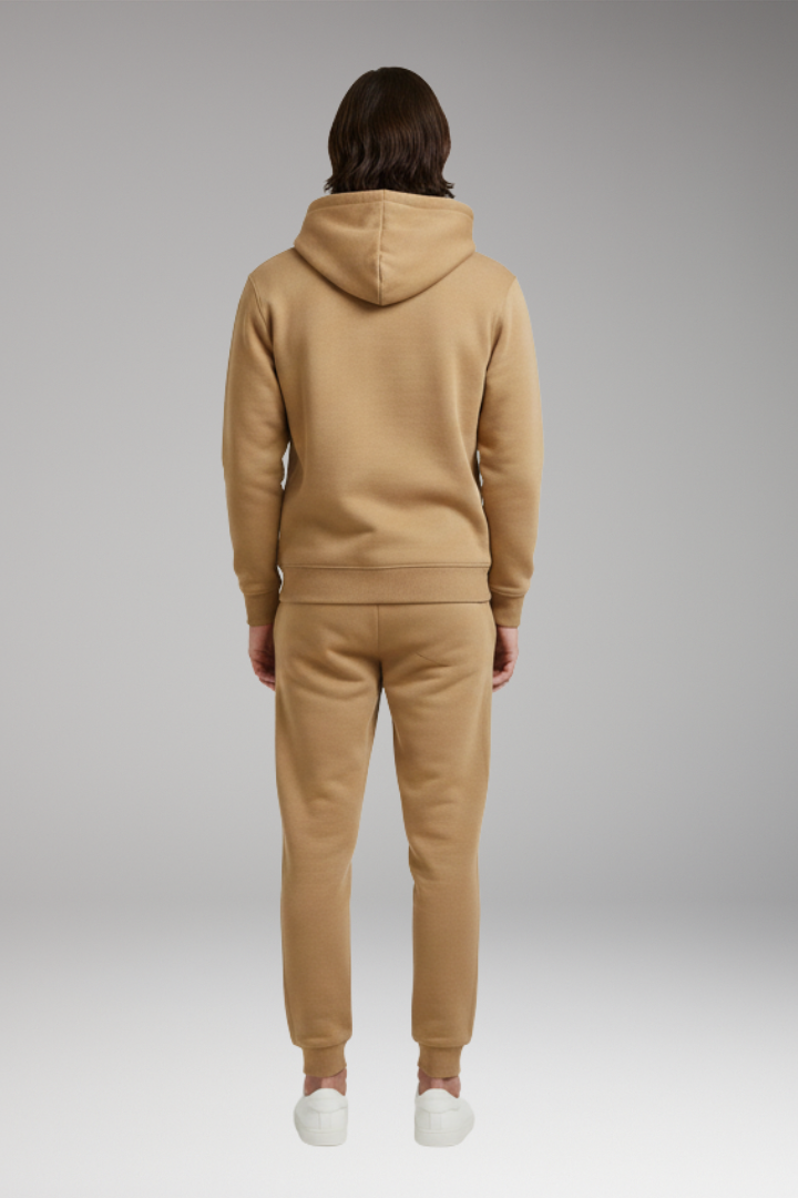 Men’s Tracksuit Set with Pull-On Hoodie and Tapered Joggers