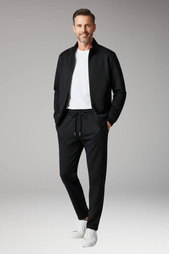 Men’s Tracksuit with Zip Jacket and Straight Trousers
