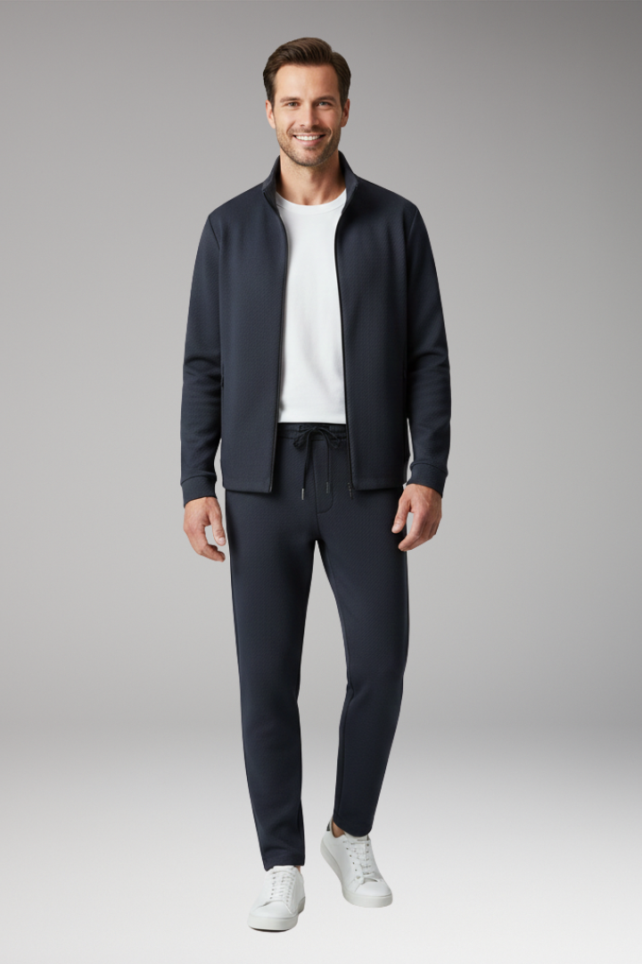 Men’s Tracksuit with Zip Jacket and Straight Trousers