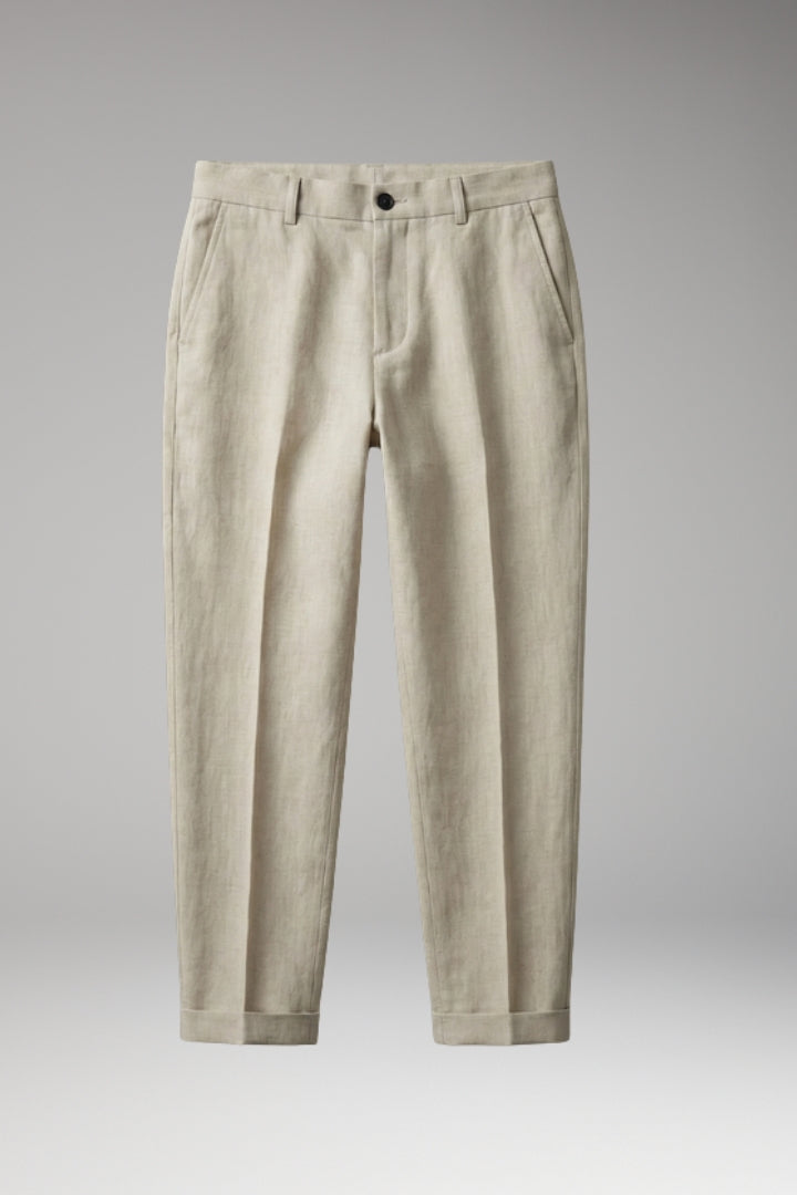 Men’s Trousers with Button Fastening and Cuffed Hems