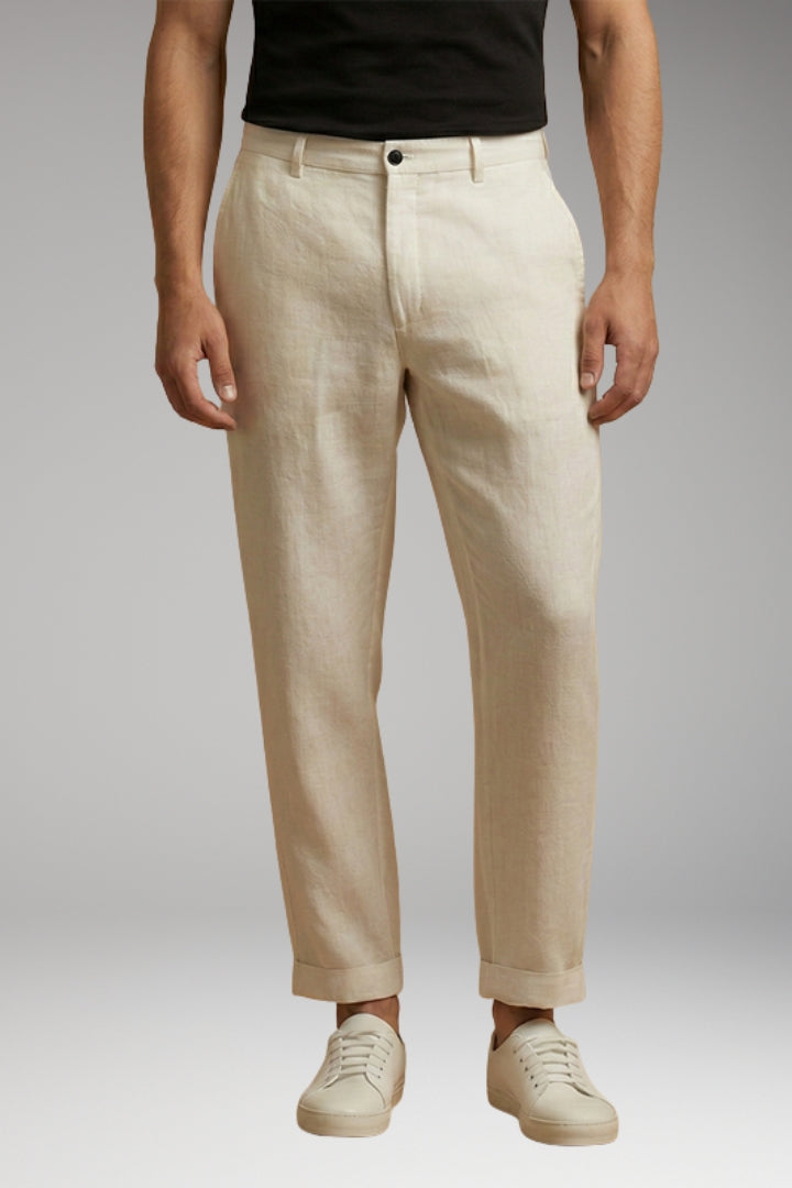 Men’s Trousers with Button Fastening and Cuffed Hems